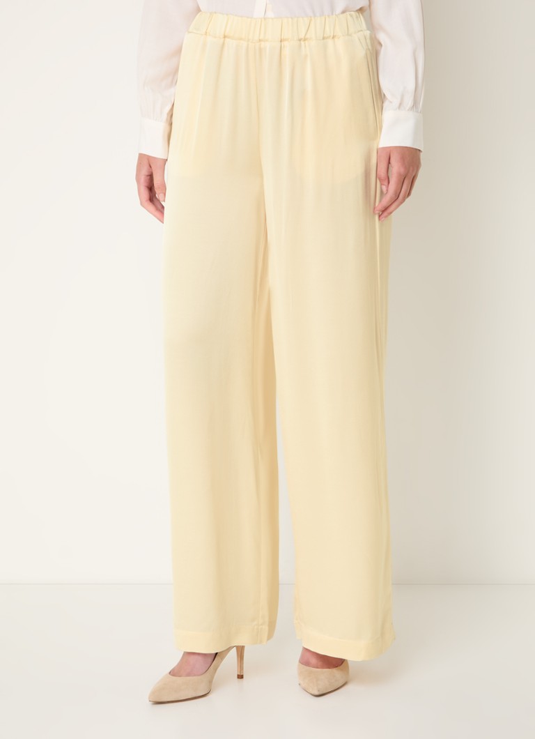 Pantaloni Benetton a vita alta e gamba larga in raso