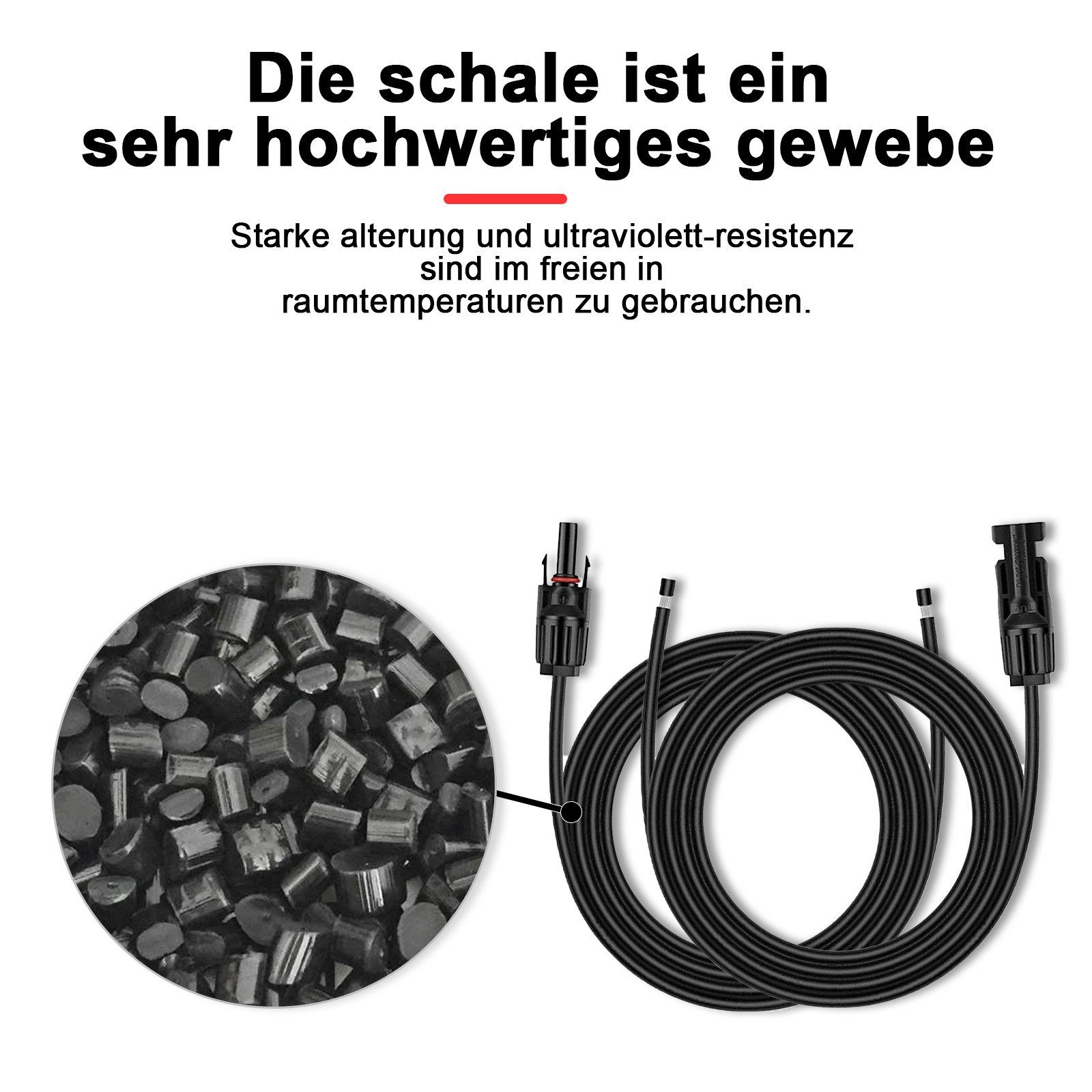 GLIESE Solaranlage Schwarz 3m 2.5mm2 Solarkabel mit Stecker, den Anschluss von Fotovoltaikanlagen verwendet.