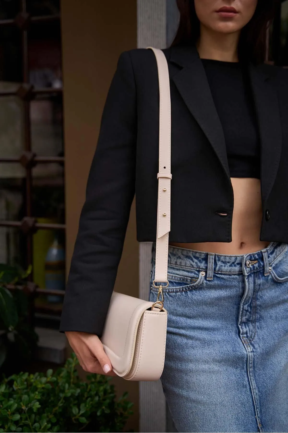 Madamra  Umhängetasche - Beige - Unifarben