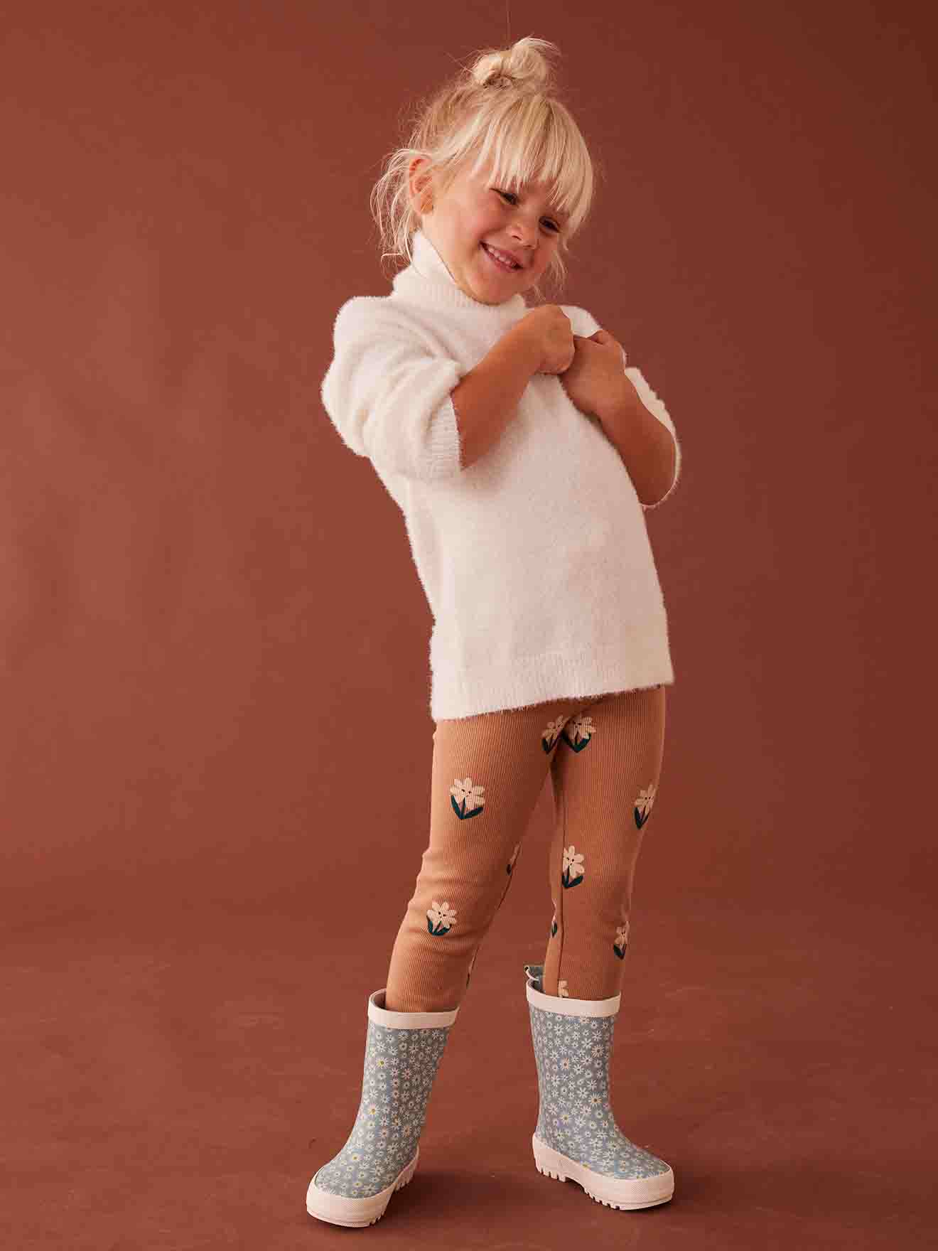 Vertbaudet Mädchen Leggings, gerippt - graugrün