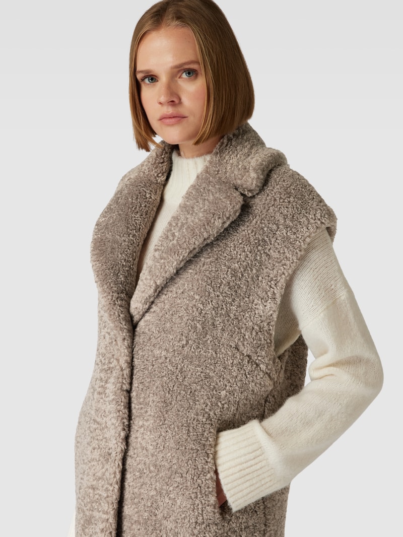 Weste mit Teddyfell in taupe
