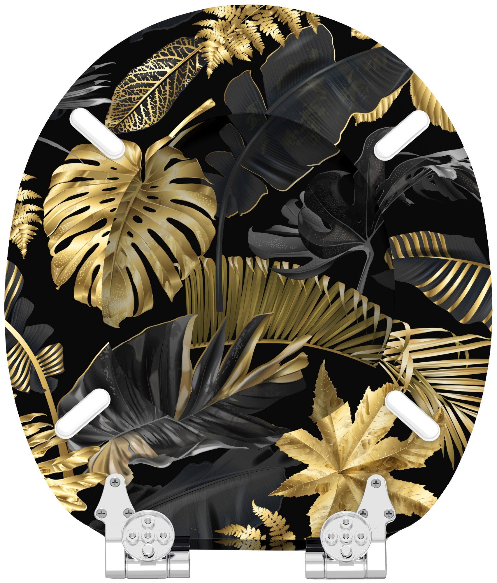 Sanilo WC-Sitz Golden Leaves, mit Absenkautomatik, BxL: 37,7 x 42,0 - 47,0 cm