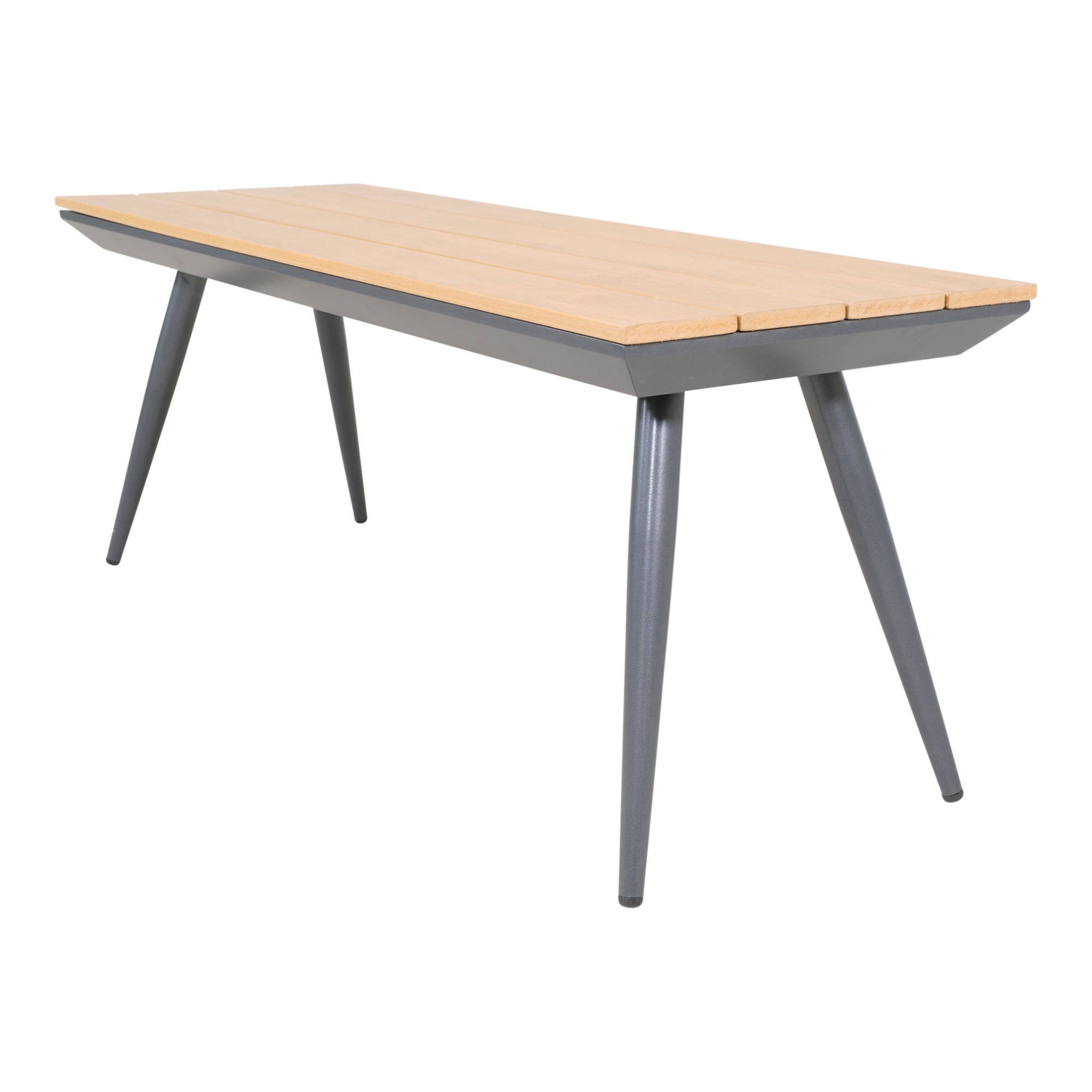 GMD Living Eckbankgruppe AREZZO, (Eckbank Essgruppe, 5-tlg., bestehend aus 2 Sofas, 1 Eckteil, 1 Tisch & 1 Bank inkl. Polsterkissen), Tischplatte im Teaklook, Wetterfest