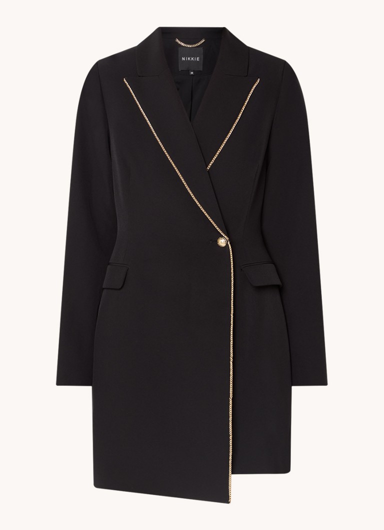 NIKKIE Evora mini blazer dress with shoulder pads and flap pockets