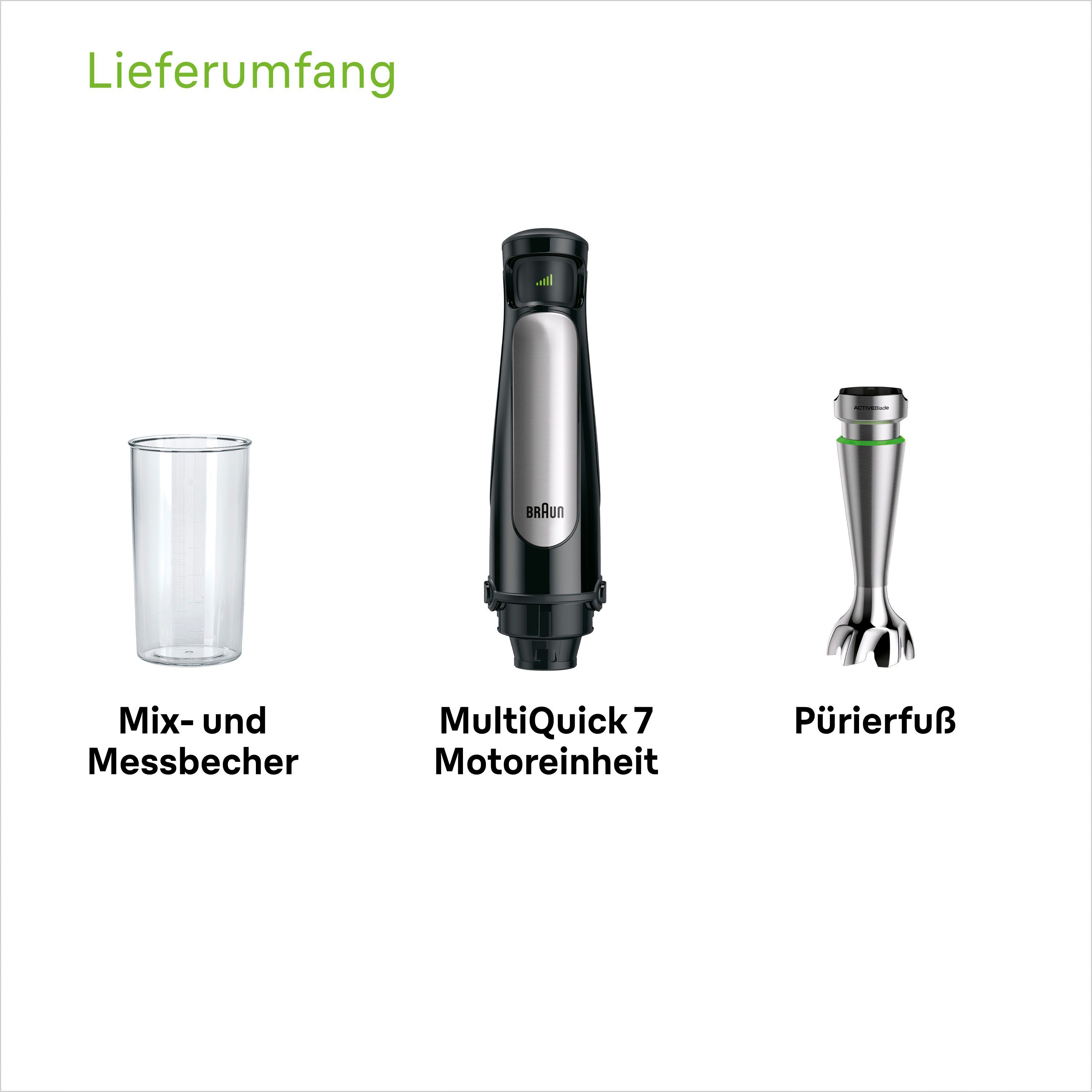 Braun Stabmixer MQ7000X MultiQuick 7, 1000 W, mit 600ml Mixbecher