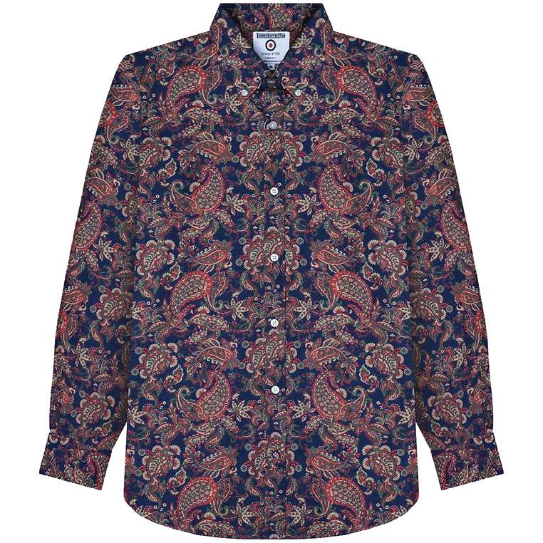 Lambretta Paisley Herren Langarm Hemd RWIS1380