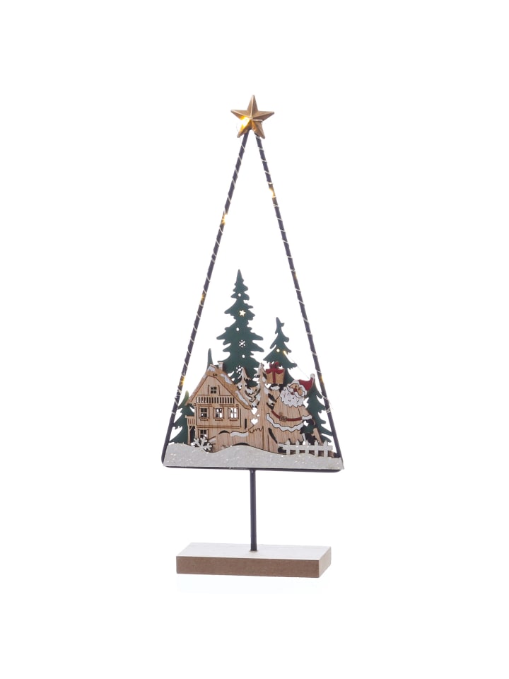 MARELIDA LED Dekoleuchte SANTAS HOUSE 33cm in braun günstig kaufen onesize