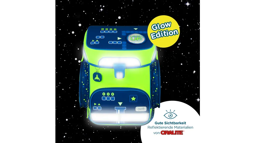 Scooli Schulranzen-Set EasyFit 5teilig Glow-Edition  Level Up