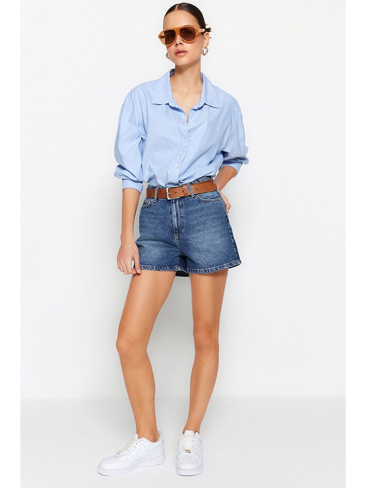 trendyol Jeans-Shorts in Dunkelblau günstig kaufen