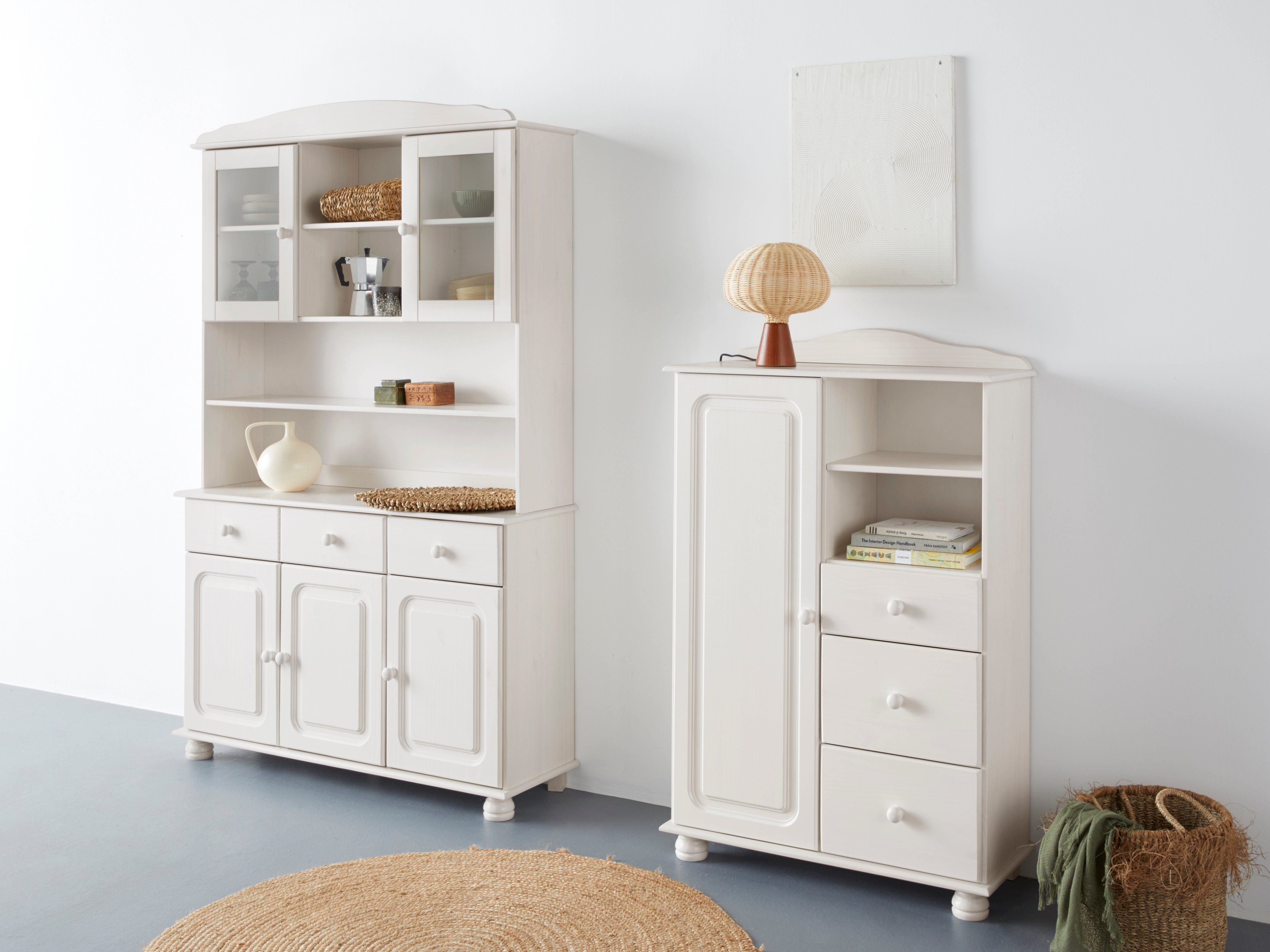 Home affaire Buffet Mette (2-St) Mit 2 Schubladen und viel Stauraum hinter 4 Türen, Höhe 181cm