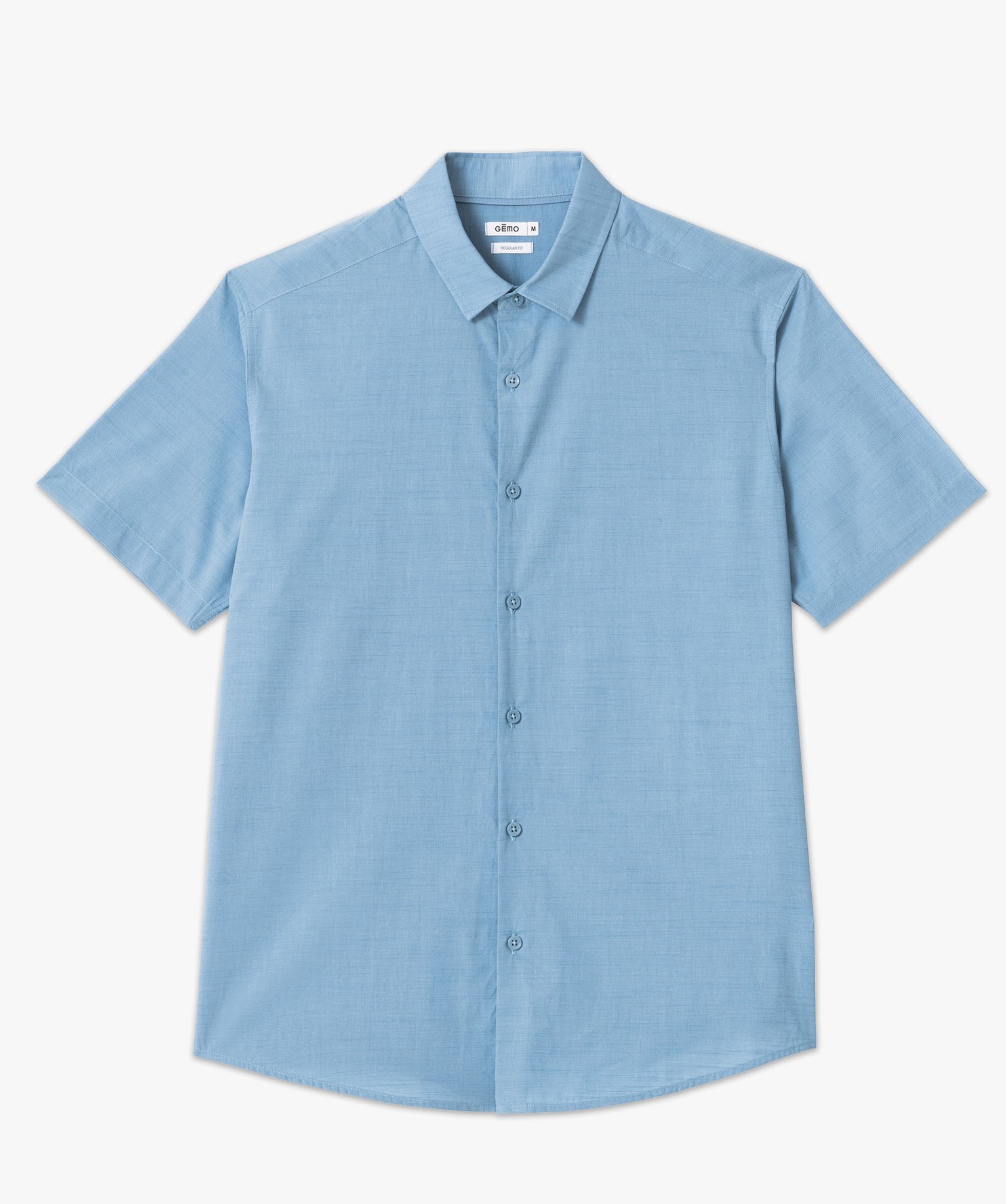 Chemise à manches courtes en coton léger homme bleu | GEMO