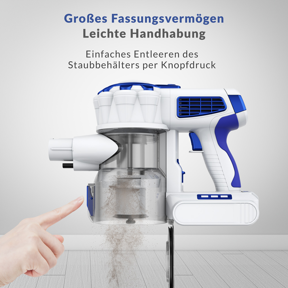 Casaria Deuba Akkustaubsauger Weiß Blau