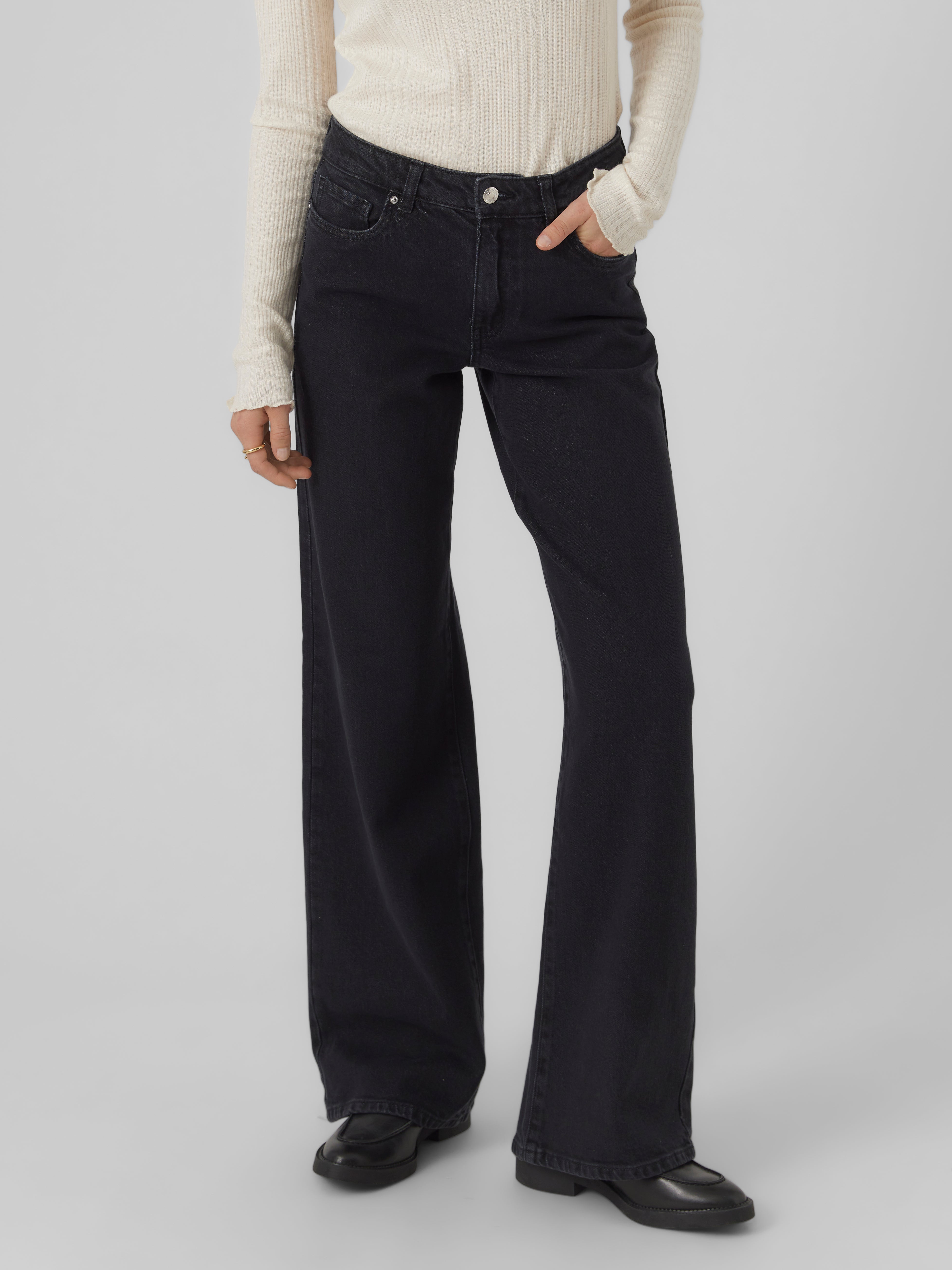 VMFAITH Niedrige Taille Weit geschnitten Jeans