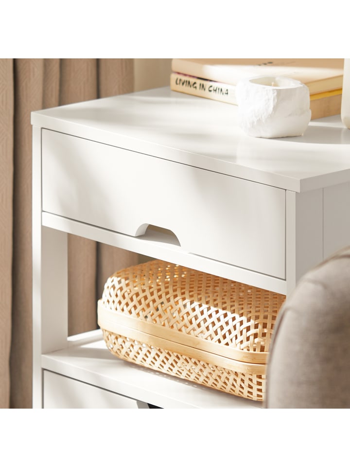SoBuy Nachttisch in Weiß - (B)45 x (H)55 x (T)38cm günstig kaufen onesize