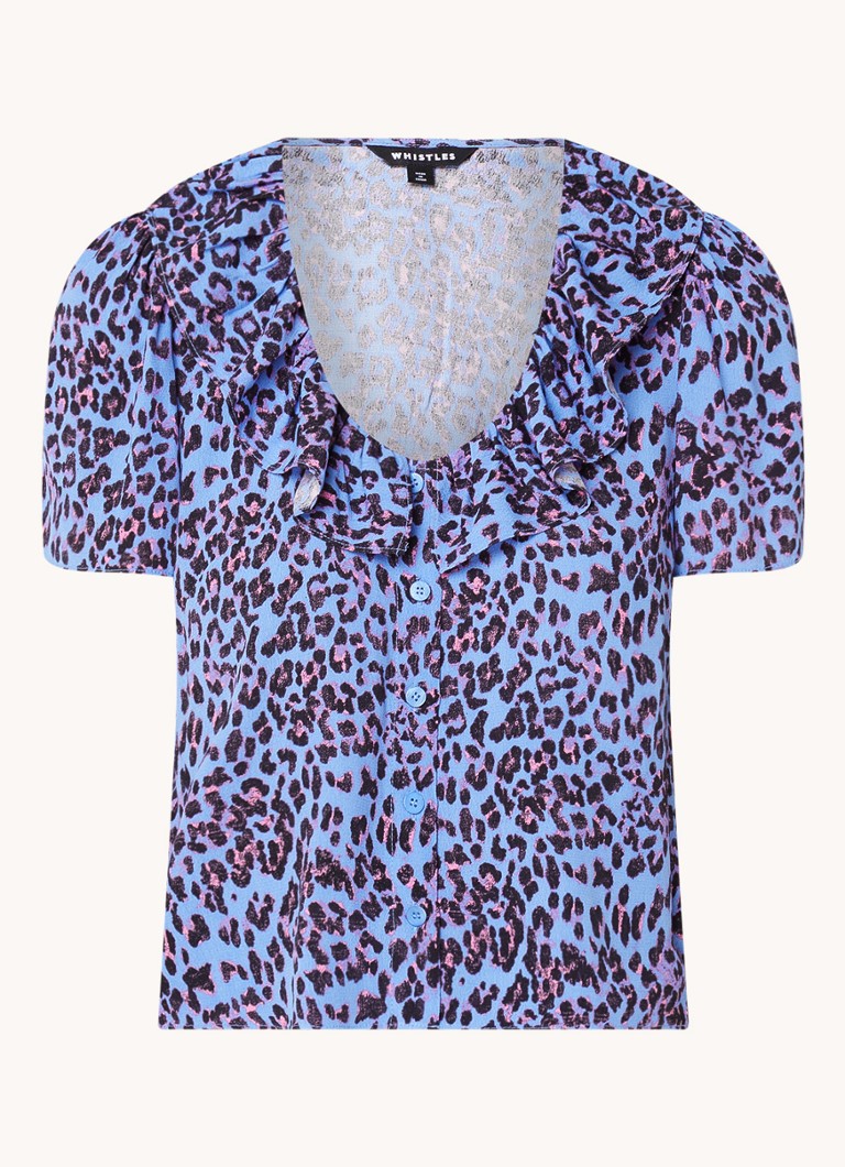 Top leopardato con volant.