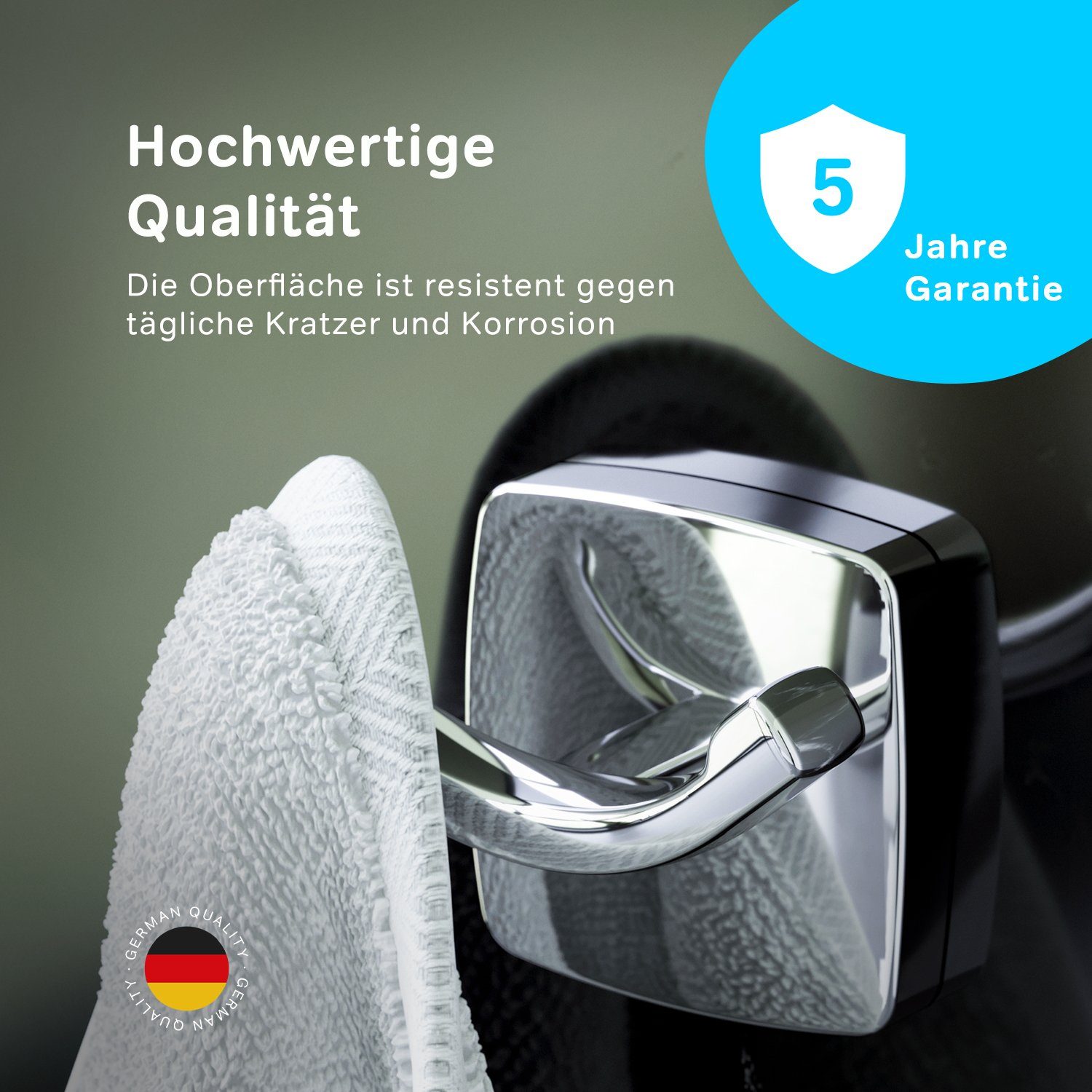 AM.PM Wandhaken Gem, Badezimmer, Küche, Dusche, (Ein Doppelhaken / Hakensatz), besteht aus hochwertigem Stahl, der Rost und Korrosion widersteht
