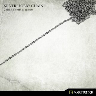 Silver Hobby Chain 2mm x 1,5mm (1 meter)