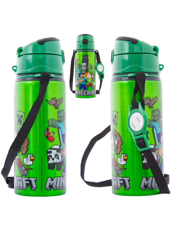 miniHeld Kinder Trinkflasche Minecraft 600ml Tragegurt Aluminium GameCharakter 3 Jahre günstig kaufen onesize