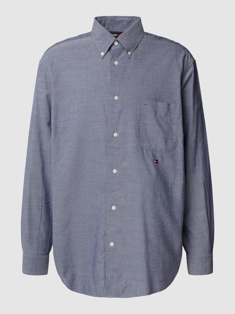 Freizeithemd mit Button-Down-Kragen in blau