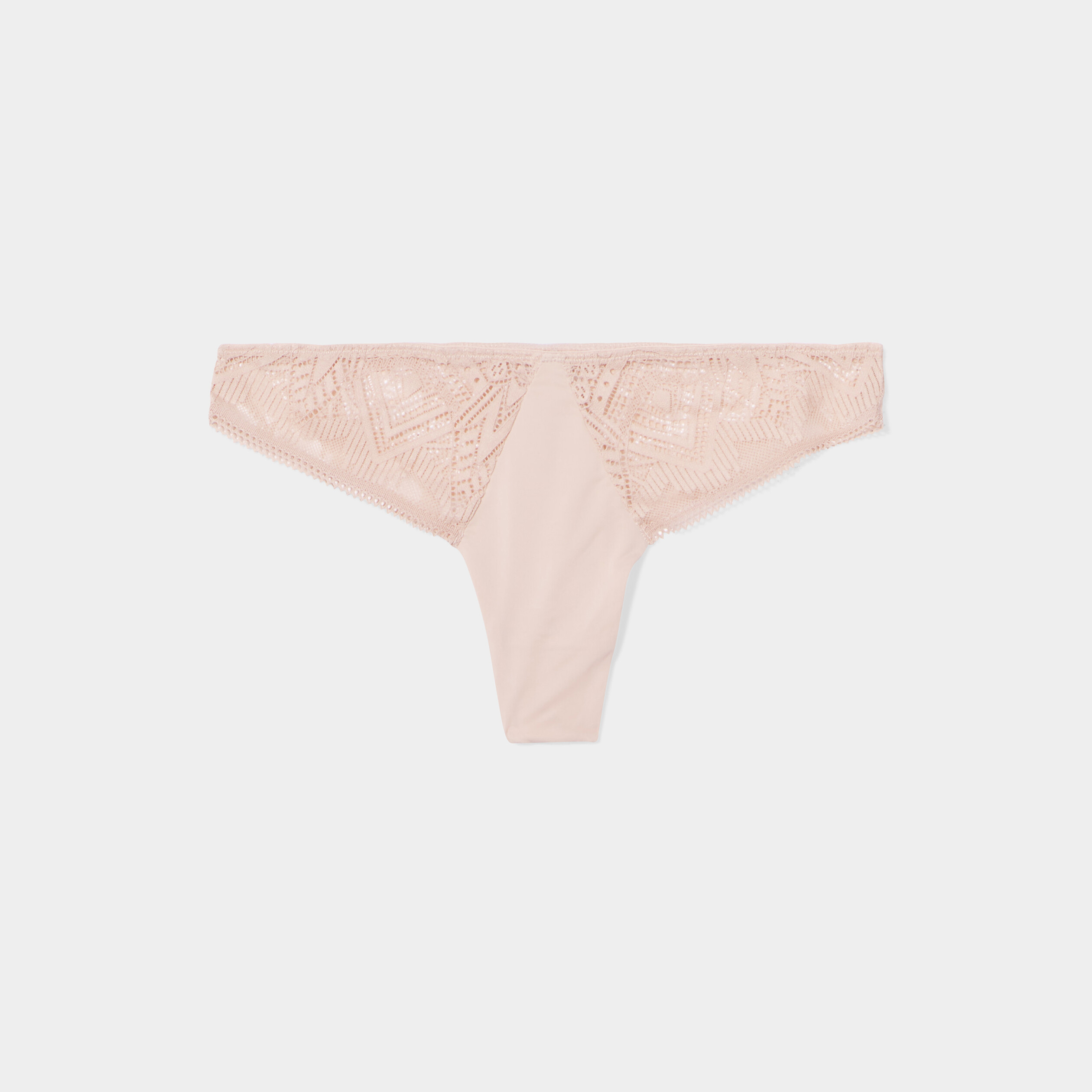 Tanga à dentelle rose poudrée femme | La Halle