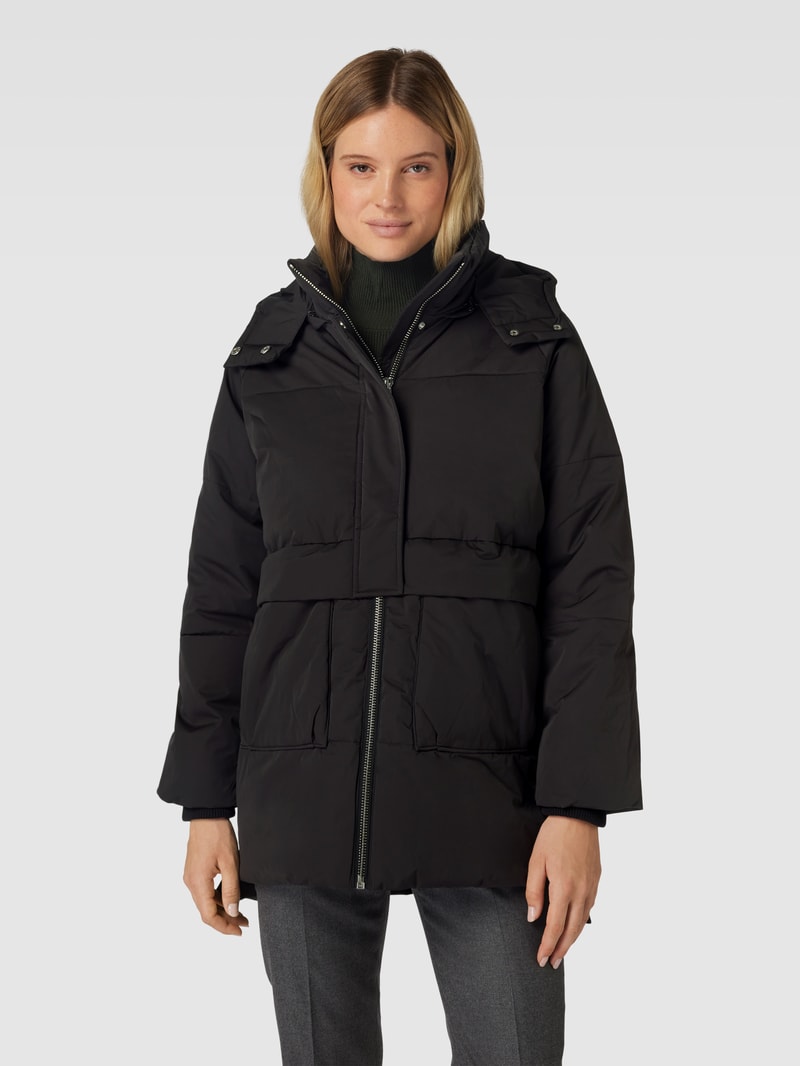 Jacke mit Kapuze Modell 'Petra' in schwarz