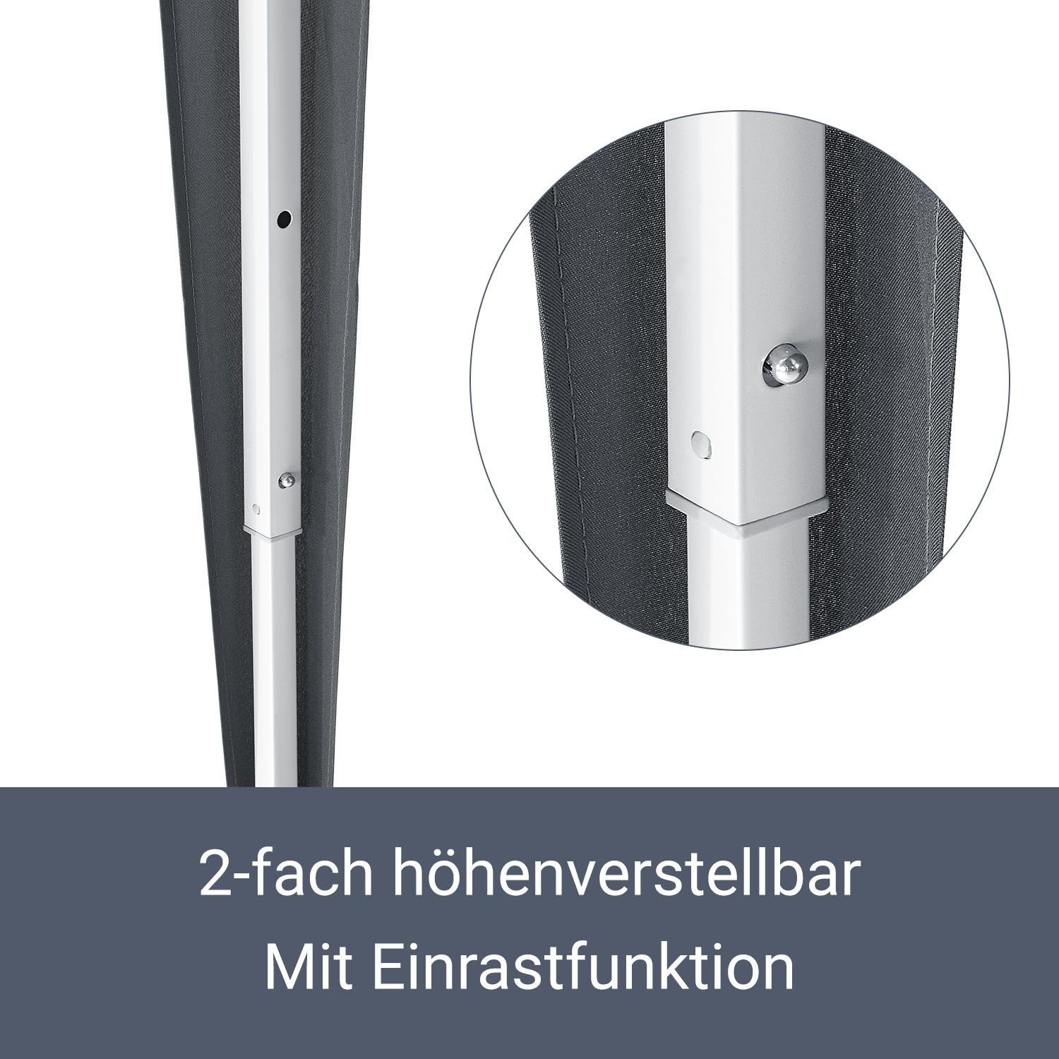 Juskys Faltpavillon Vivara, stabiles Gestell, mit Einrastfunktion, höhenverstellbar