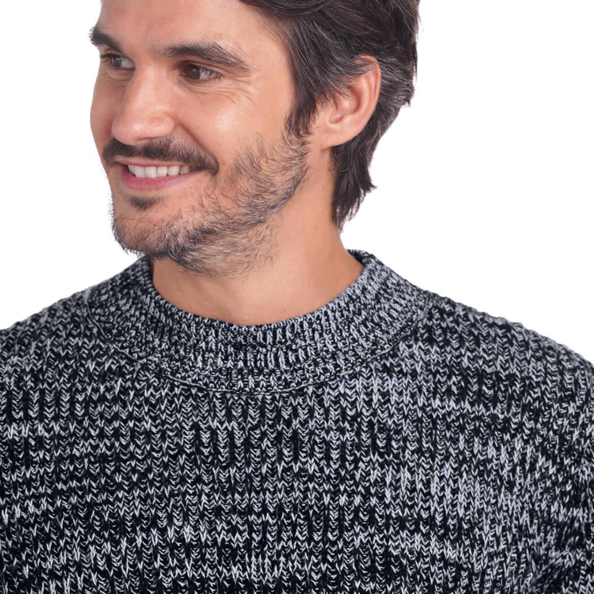 Herren Strickpullover mit hohem Rundhals