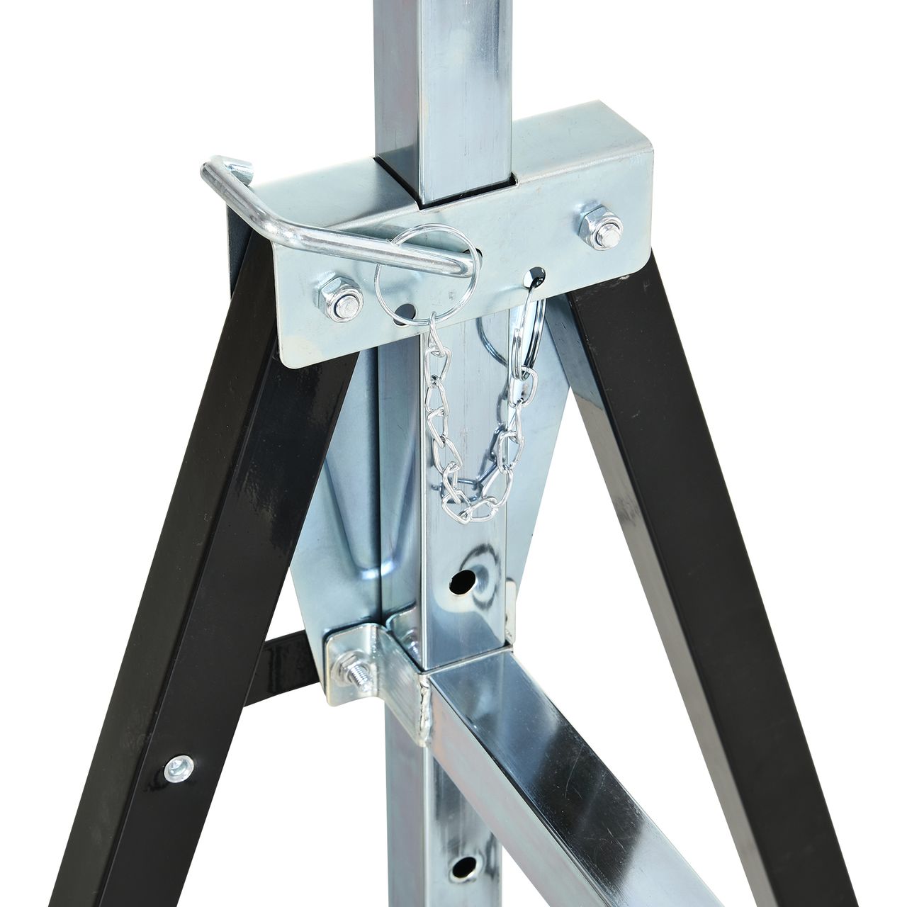 DURHAND Sägebock, Arbeitsbock, Hohenverstellbar, Faltbar, Metall, Schwarz, 68 x 56 x 80-130 cm, Belastbarkeit 200kg