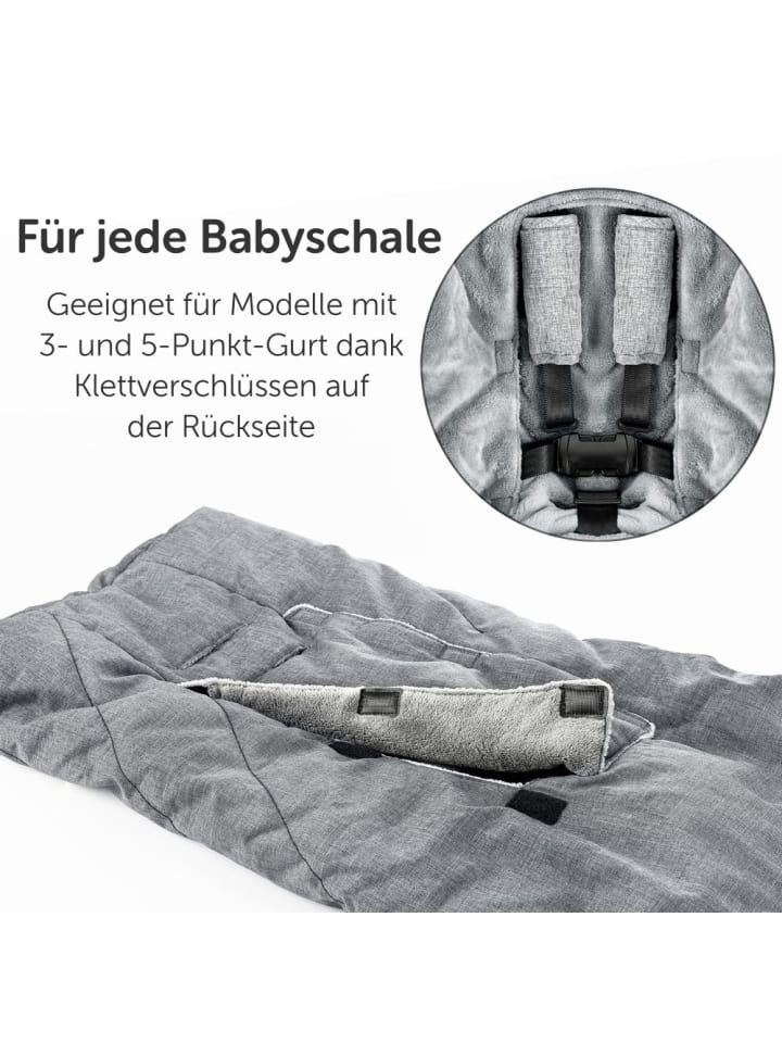 Zamboo Winter-Fußsack Babyschale 3M PRO - für alle Gurtsysteme in grau günstig kaufen onesize