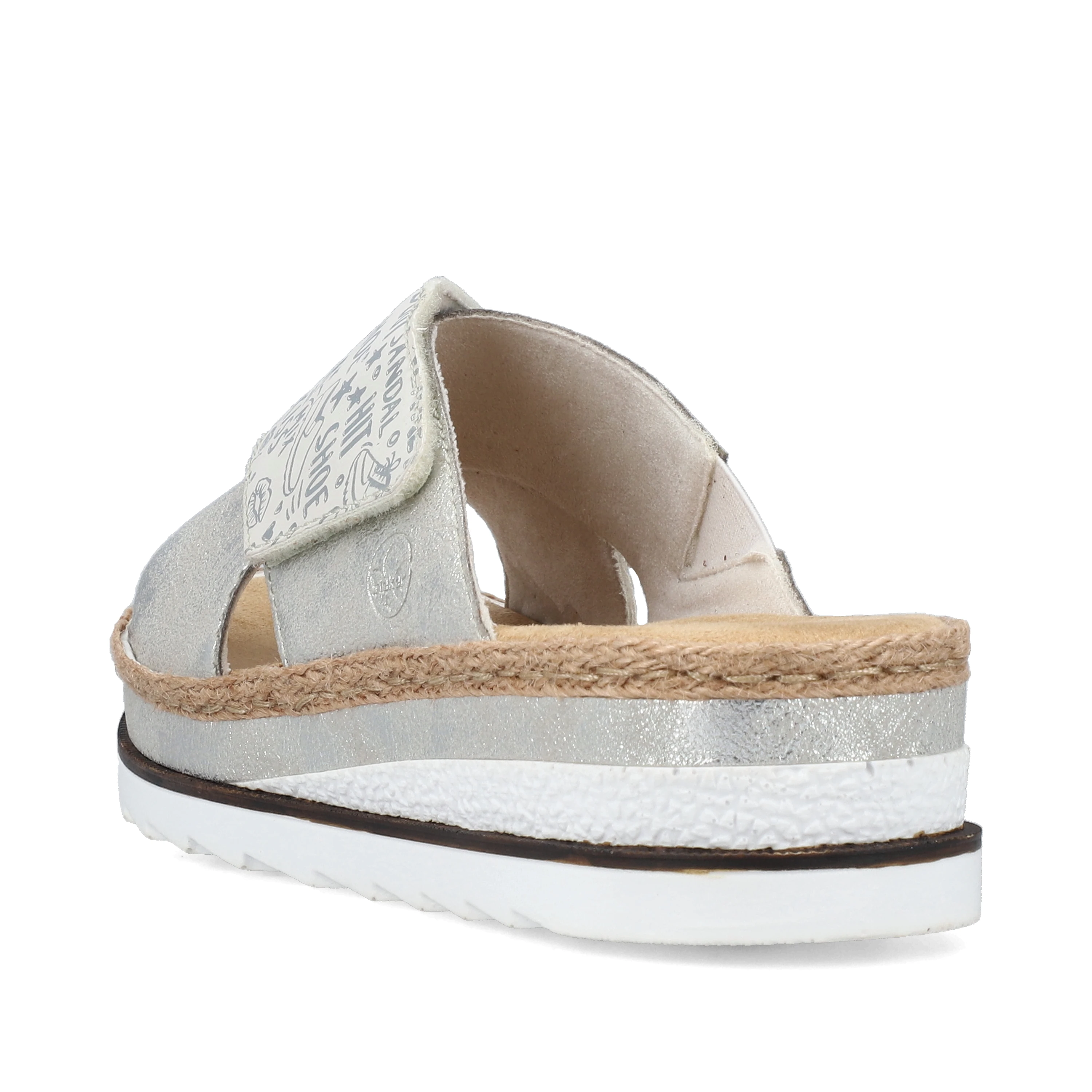 Rieker Damen Pantoletten silber-metallic