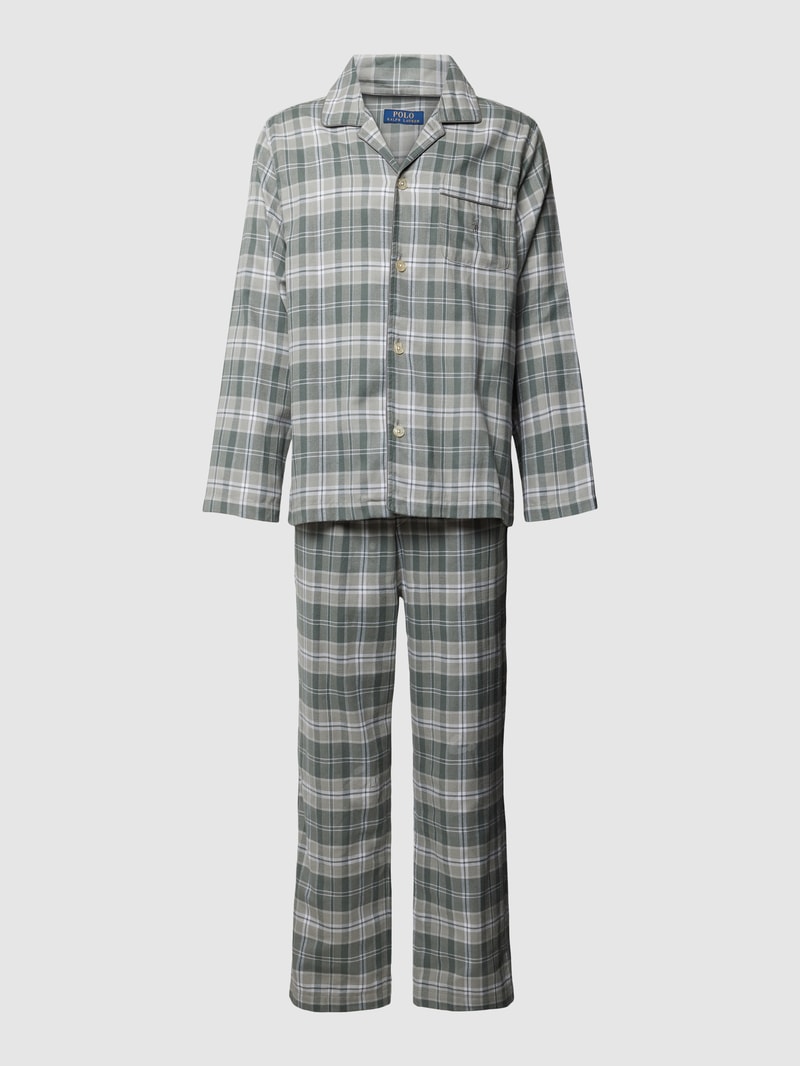 Pyjama mit Tartan-Karo in mittelgrau