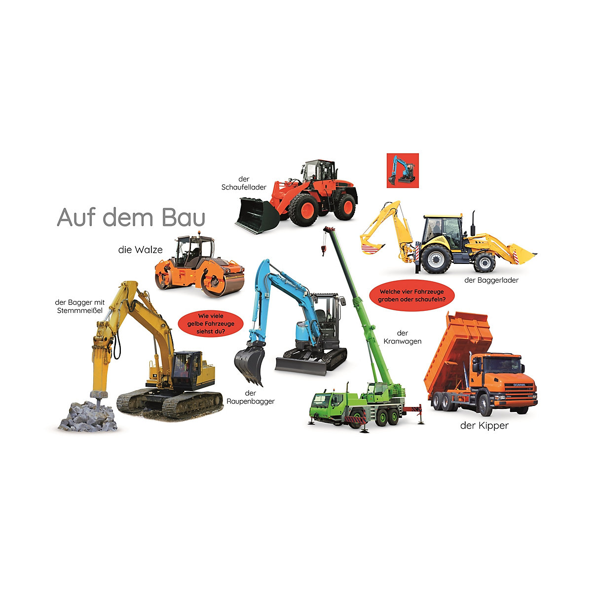 Erstes Lernen. Traktor, Bagger, Laster