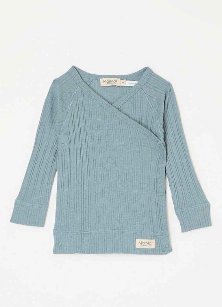 Cardigan înfășurat din amestec de bumbac organic cu nervuri MarMar COPENHAGEN Tut