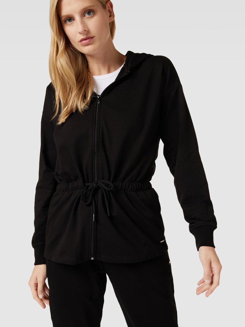 Sweatjacke mit Kapuze in schwarz