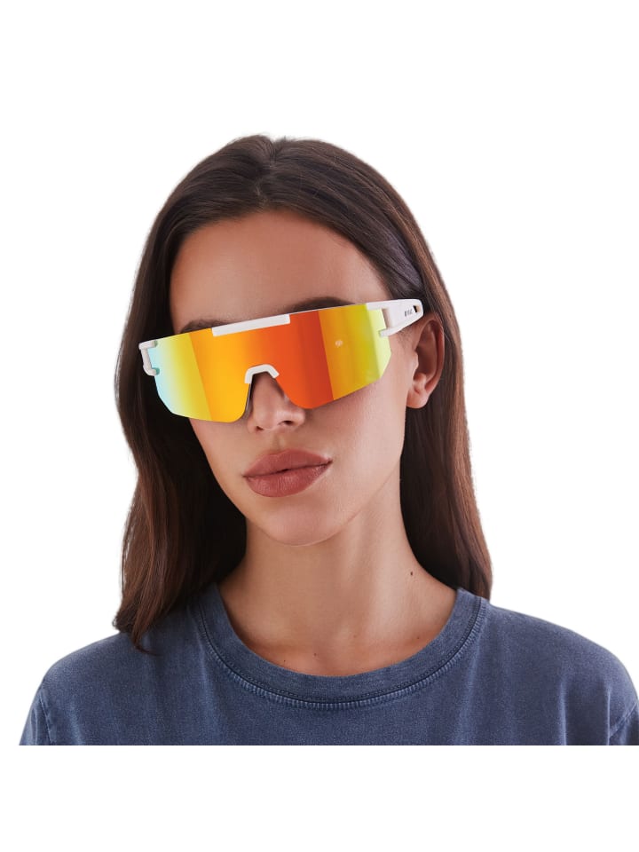 YEAZ SUNSPARK Sport-Sonnenbrille Creme White/Mango Red in weiß günstig kaufen onesize