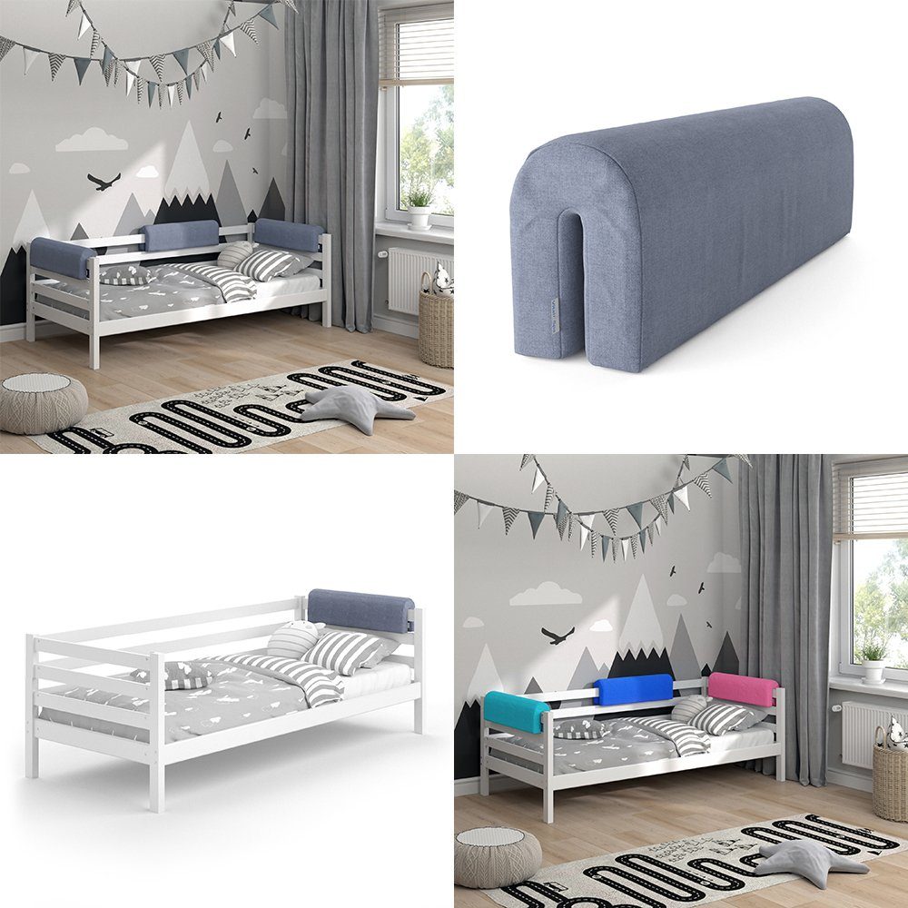 Bettumrandung Bettkantenschutz für Kinderbett Grau 70 cm VitaliSpa®, Höhe 20 mm, (1-tlg)