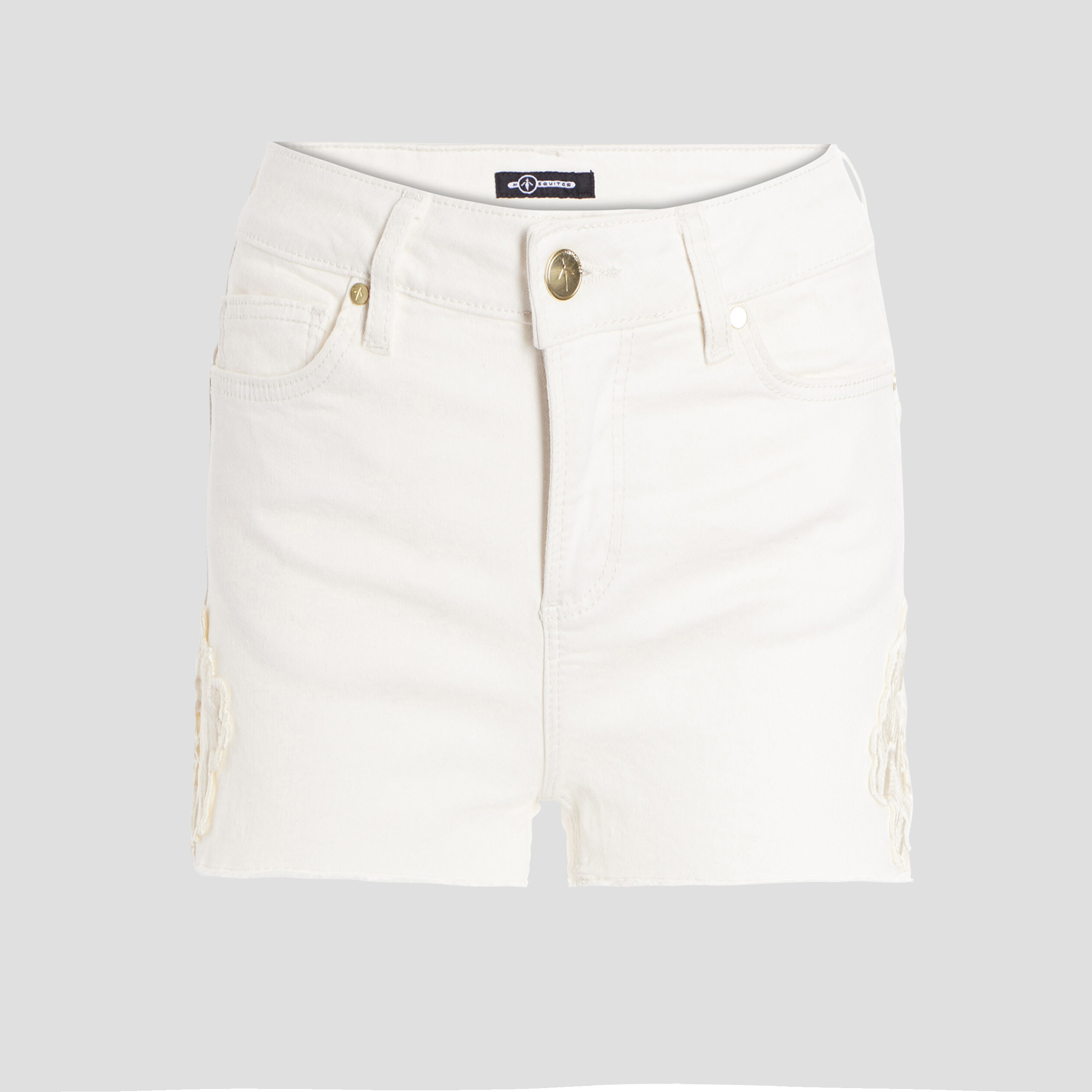 Short slim avec macramé ivoire femme | La Halle