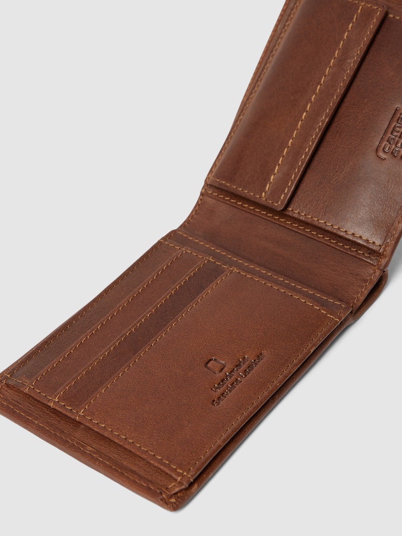 Portemonnaie aus Leder mit RFID-Blocker in cognac
