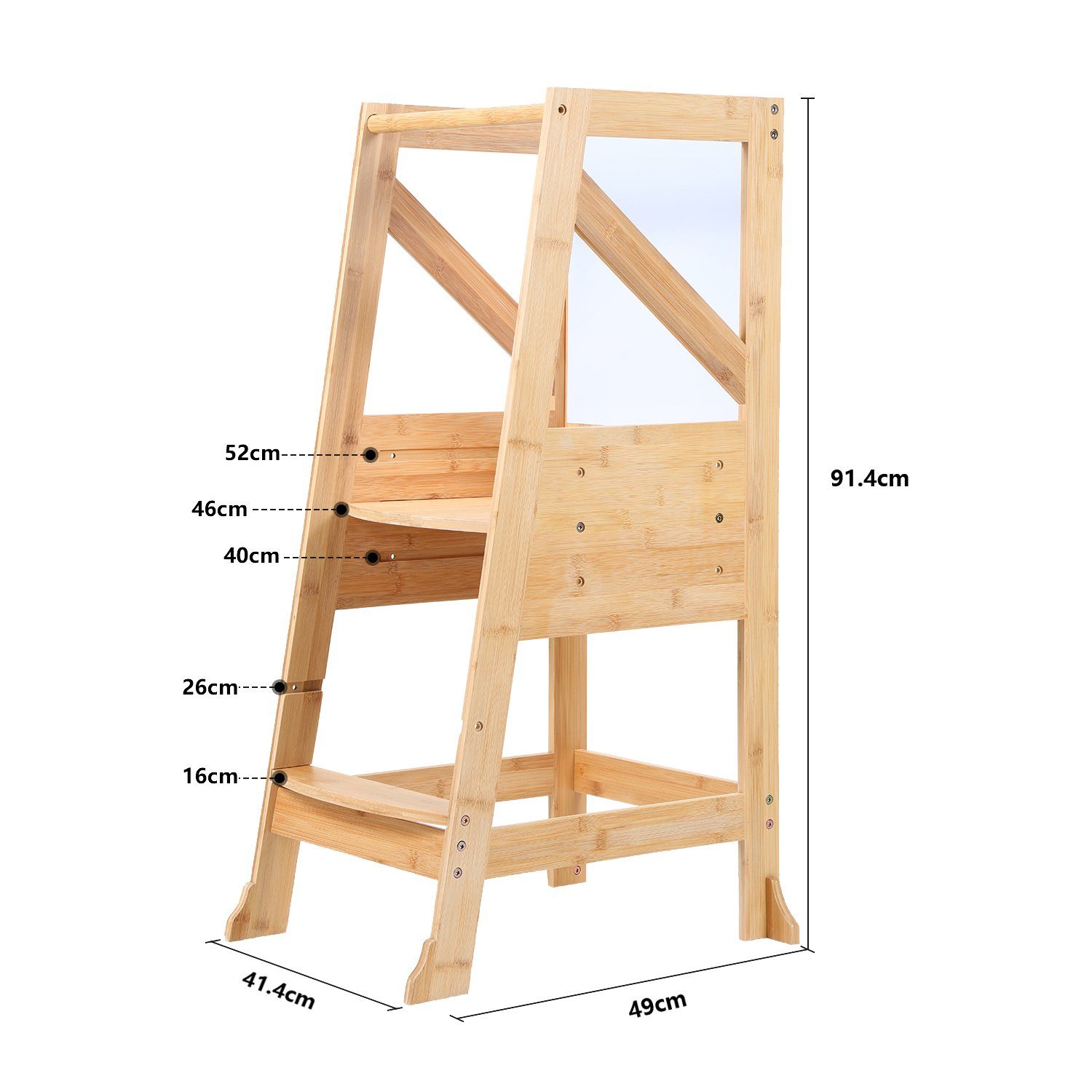 Yakimz Stehhilfe Lernturm für Baby Kindertisch Tritthocker mit Tafel Küchenhelfer