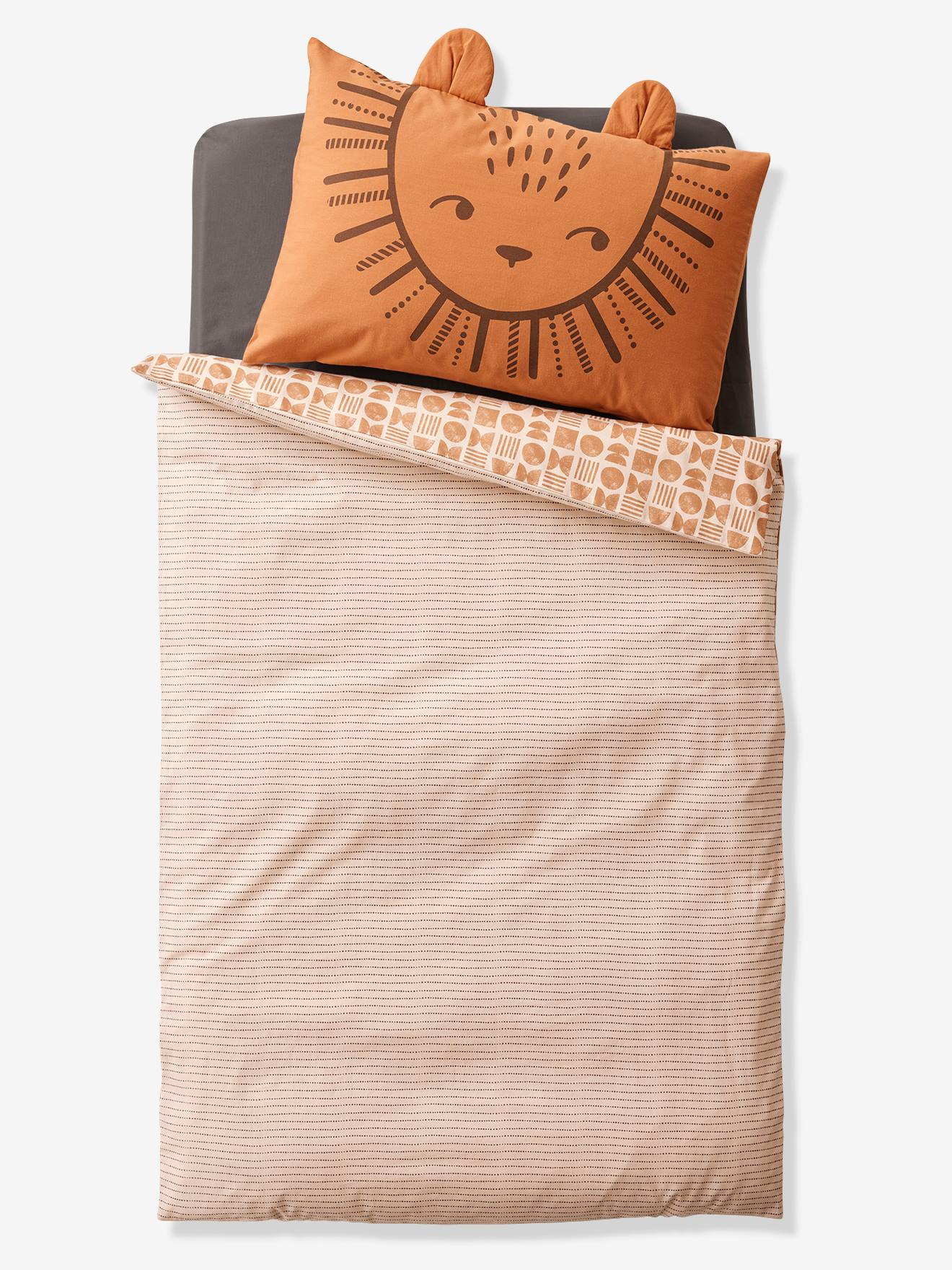 Vertbaudet Baby Bettbezug ohne Kissenbezug ETHNIC Oeko-Tex - beige bedruckt