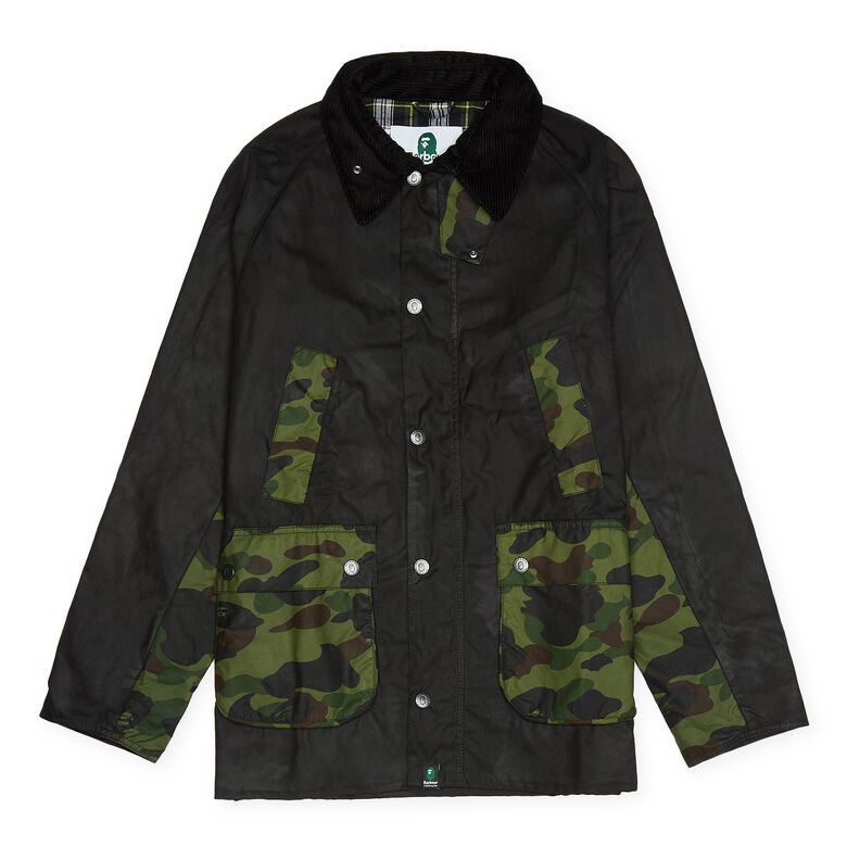 A Bathing Ape Barbour x Bape 1st Camo Bedale Jacket black