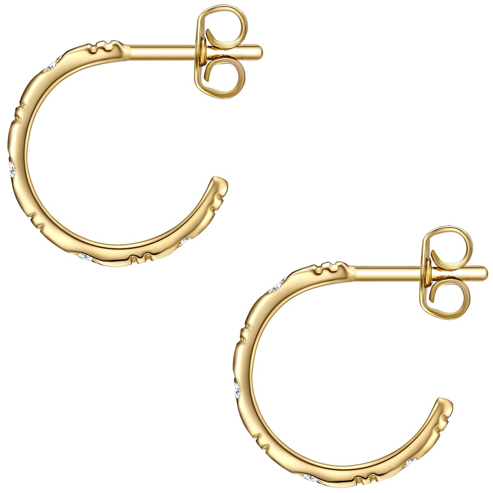 Glanzstücke München Créoles en argent Argent sterling Oxyde de zirconium (CZ) en Or jaune Boucles d'oreilles