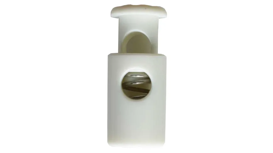 Dill Kordelstopper mit Feder weiß 23mm 2er Pack weiß