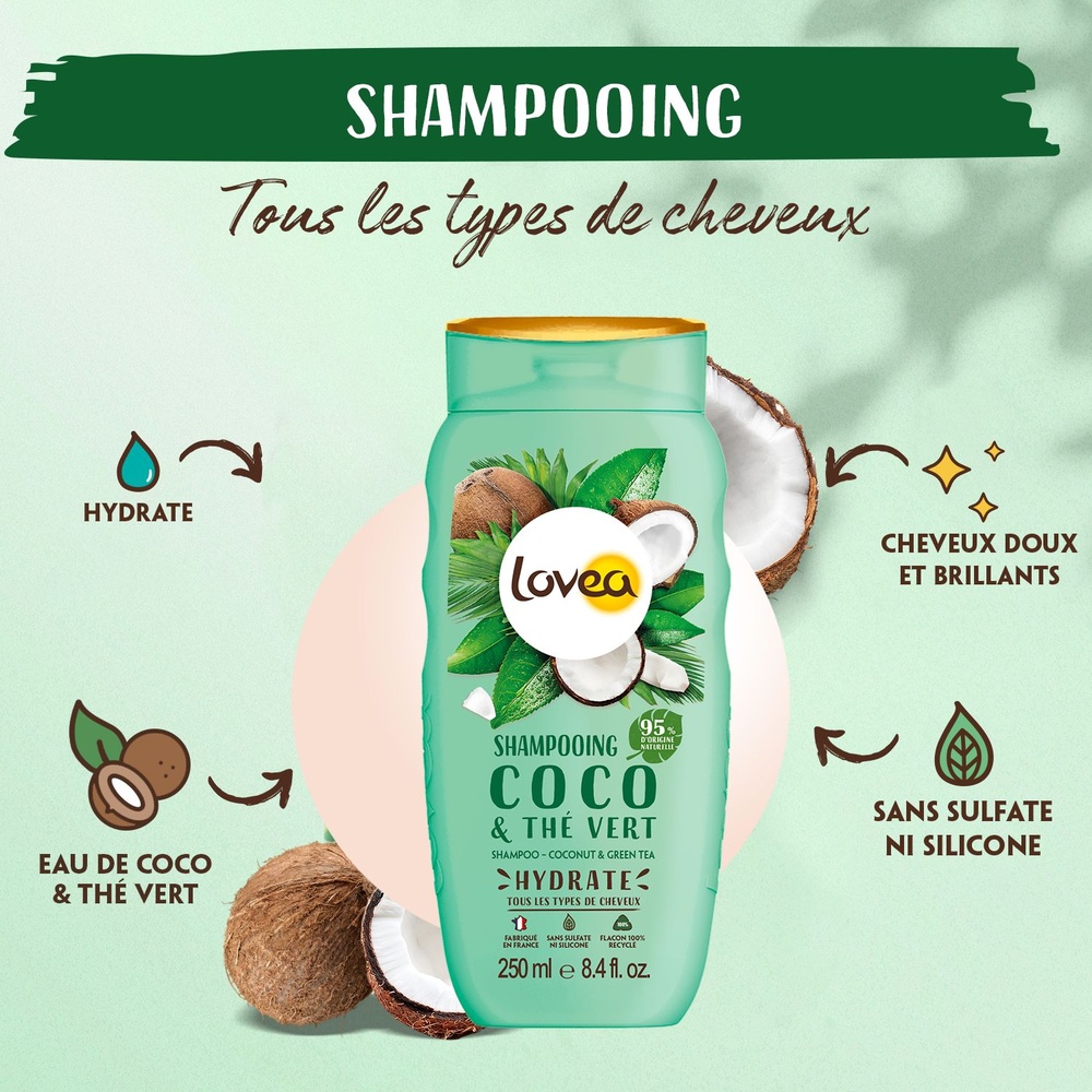 lovea Shampooing Coco & Thé Vert Shampooing - Cheveux Tous Types