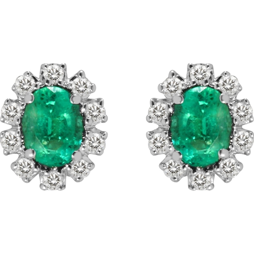 Valeria Boucles d'oreilles à fermoir à poussette 375 Or blanc Boucles d'oreilles