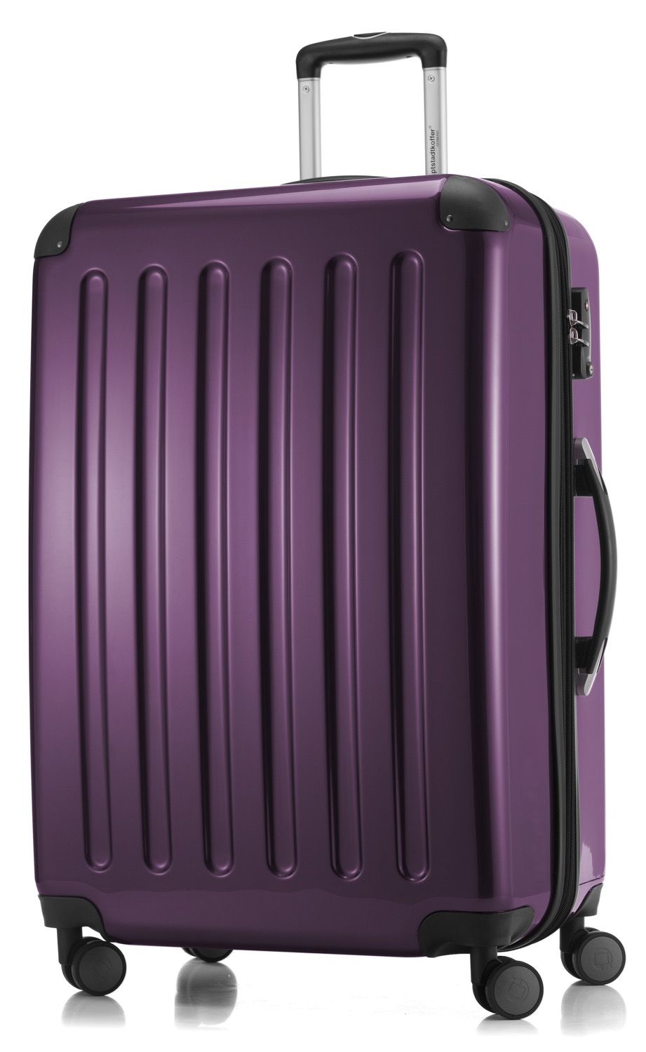 Alex - suitcase hard shell dark blue glossy, TSA, 65 cm, 74 liters