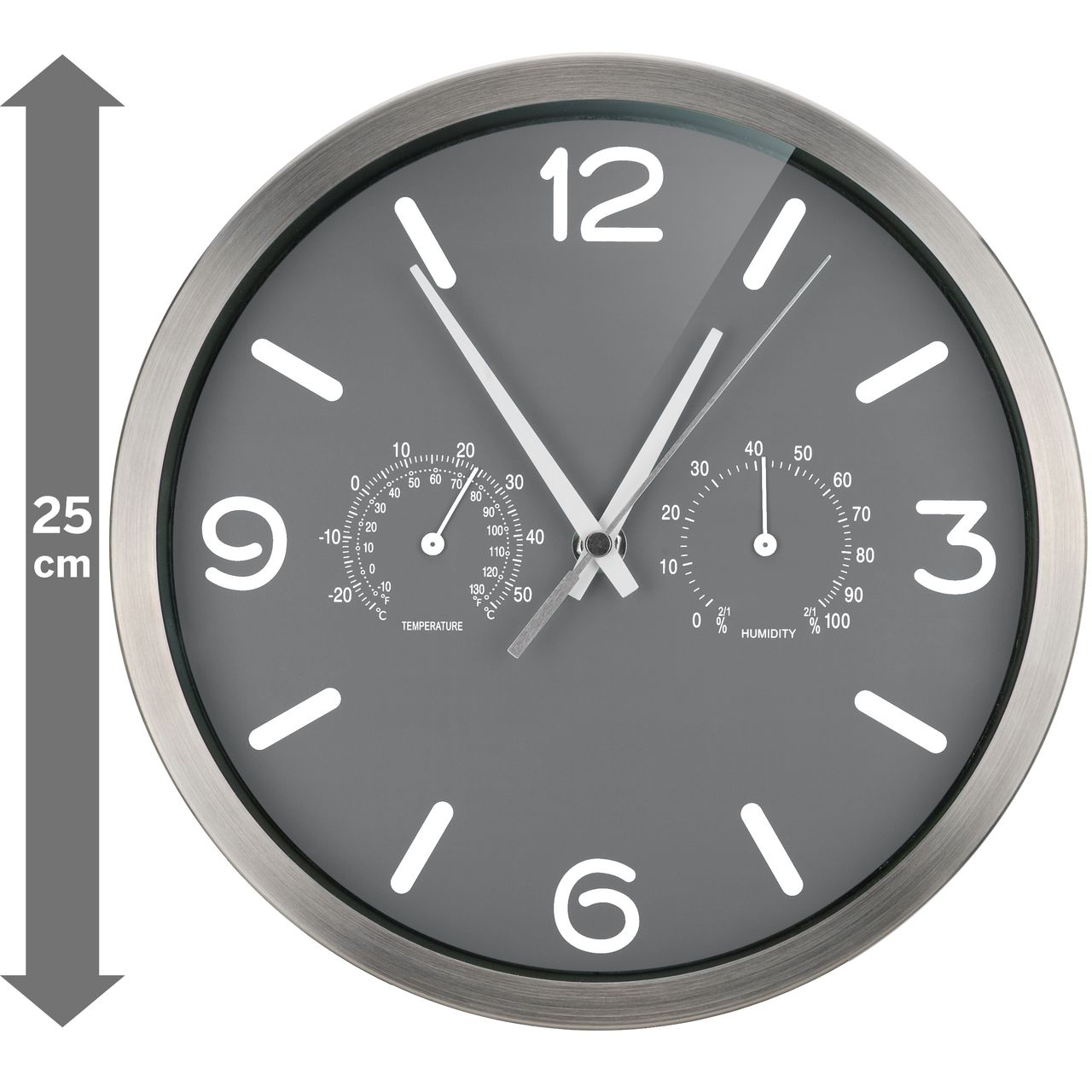 Bresser MyTime ND DCF Thermo-/ Hygro- Wanduhr 25cm