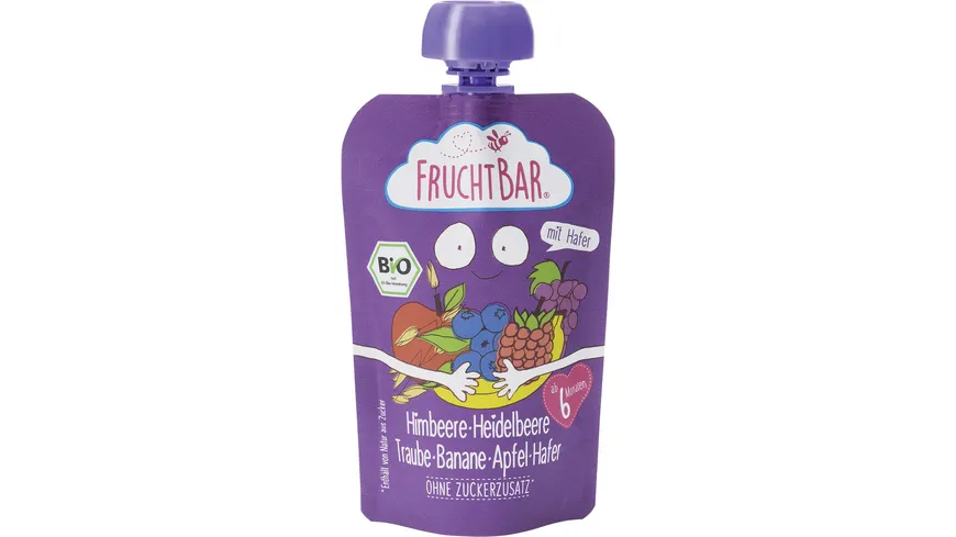FRUCHTBAR Quetschie Himbeer Traube Banane Hafer 100 g