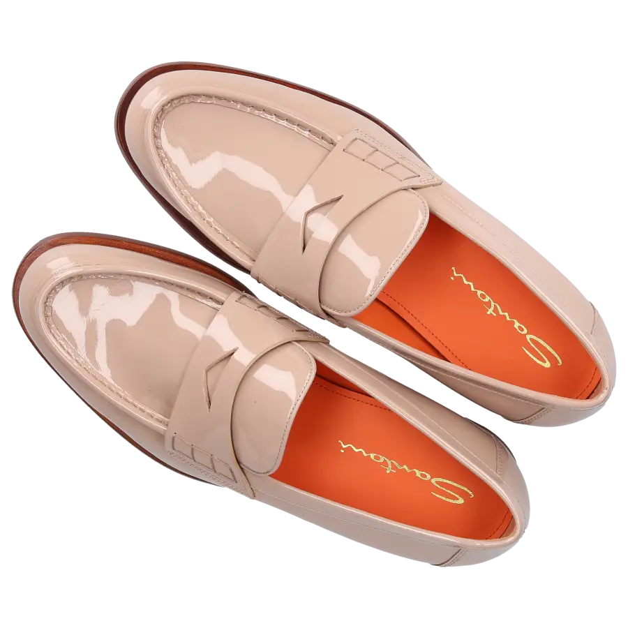 Santoni - Loafer 59462 Lackleder - beige