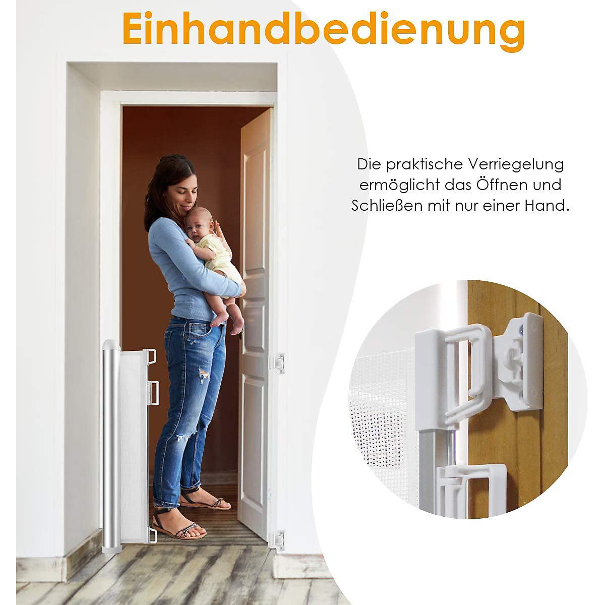 Türschutzgitter 0-130cm ausziehbar